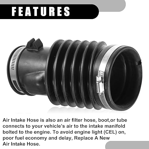 Miniatura 7 de Tubo de manguera de admisión para filtro de aire con abrazaderas 17228-RDA-A00 - Filtro de motor de automóvil Tubo de manguera de conducto de