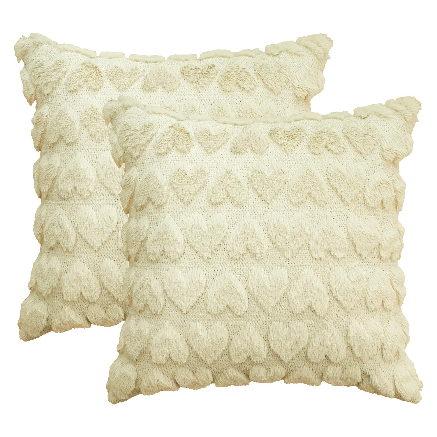 Housses de coussin en fausse fourrure jacquard moderne beige de qualité supérieure