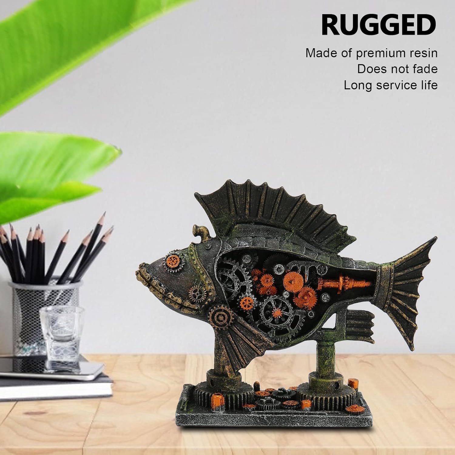 Tnfeeon Resin Aquarium Fish Landscaping Robot Fish Decoration, Multicolored Modern Aquarium Ornament for Fresh & Salt Water
