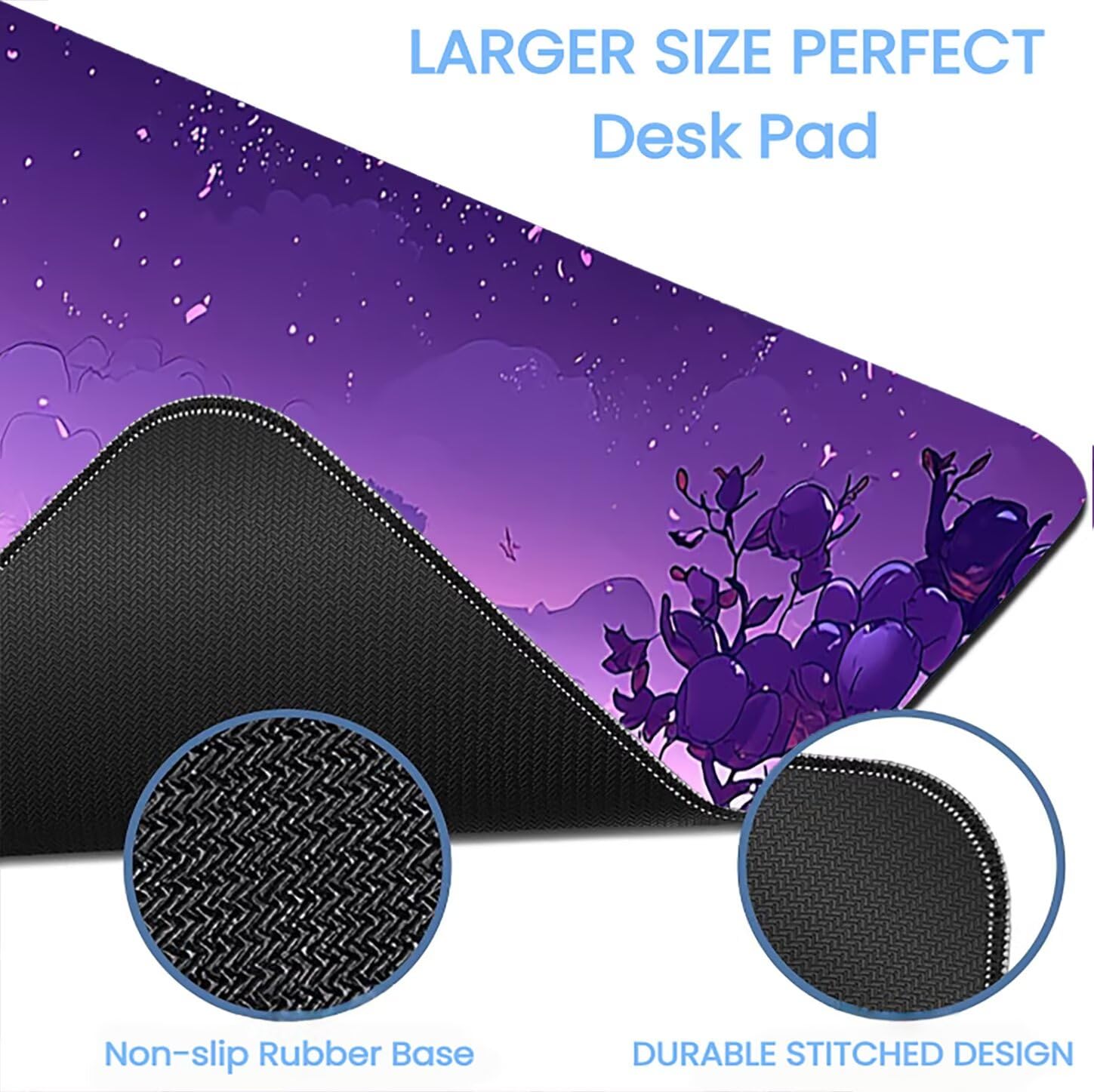 Lpfieonn Japanischer Stil Schreibtischunterlage XXL, Landschaft Schreibtischunterlagen Großes, Gaming Mousepad XXL mit ernähter Rand und Rutschfeste Gummibasis, für PC/Laptop/Mausa 120x60cm PF-2166