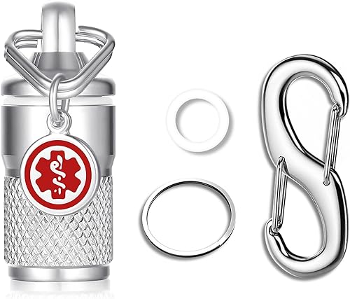 Divoti Precisión CNC mecanizado de acero inoxidable Pastillero de emergencia titular llavero - Micro