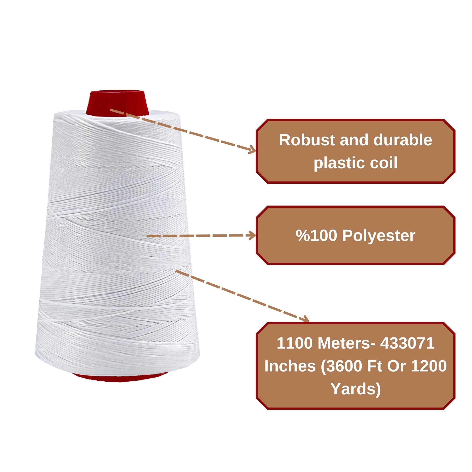 Filo da cucito resistente per mini macchine per chiudere borse, disponibile in 3, 6 e 12 rotoli, ad alta resistenza, di lunga durata, compatibile con macchine da cucire elettriche per borse portatili