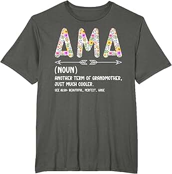 Amazon.com: AMA Definition AMA Grandma AMA Grandmother T-Shirt