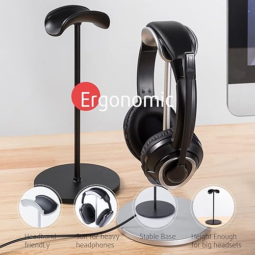 Miniatura 5 de G.CATACC Soporte de auriculares para escritorio, soporte antideslizante para auriculares para Apple, Bose, Sony, Philips, Sennheiser, Beats Gaming -