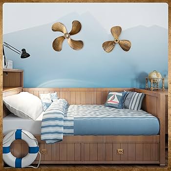 ヴィンテージ壁掛け　プロペラ　飛行機　インテリア　ディスプレイ　ヴィンテージ Amazon.co.jp: Gisafai 2個 メタル 航海 壁アート 装飾 船