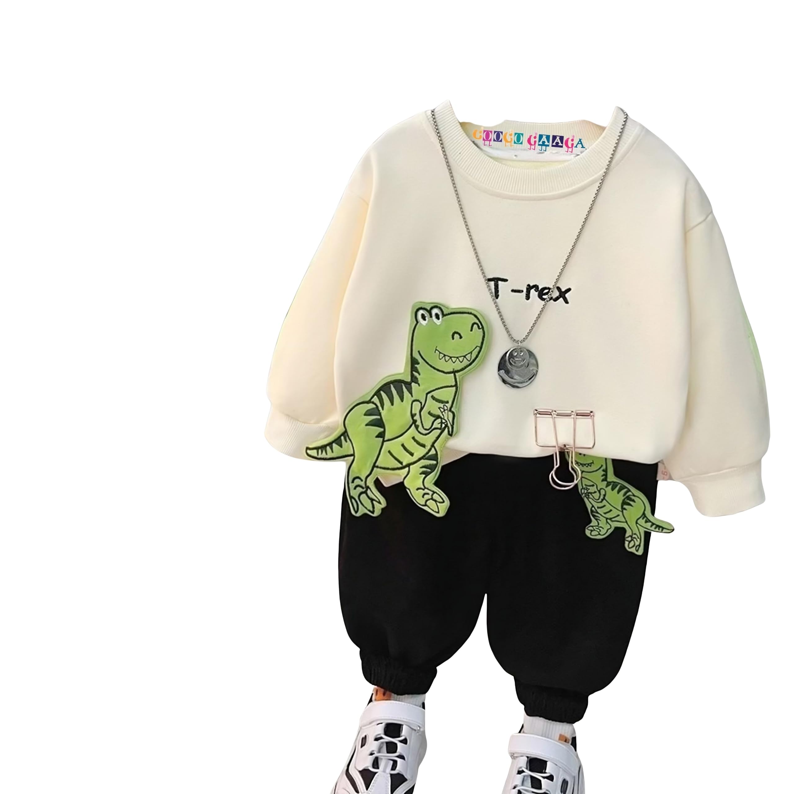 Googo Gaaga Unisex Kid Cotton Printed Sweatshirt and Pant Set Round Neck Long Sleeve Outfit | | Winter Warm Clothes | Toddler Tracksuit for Casual