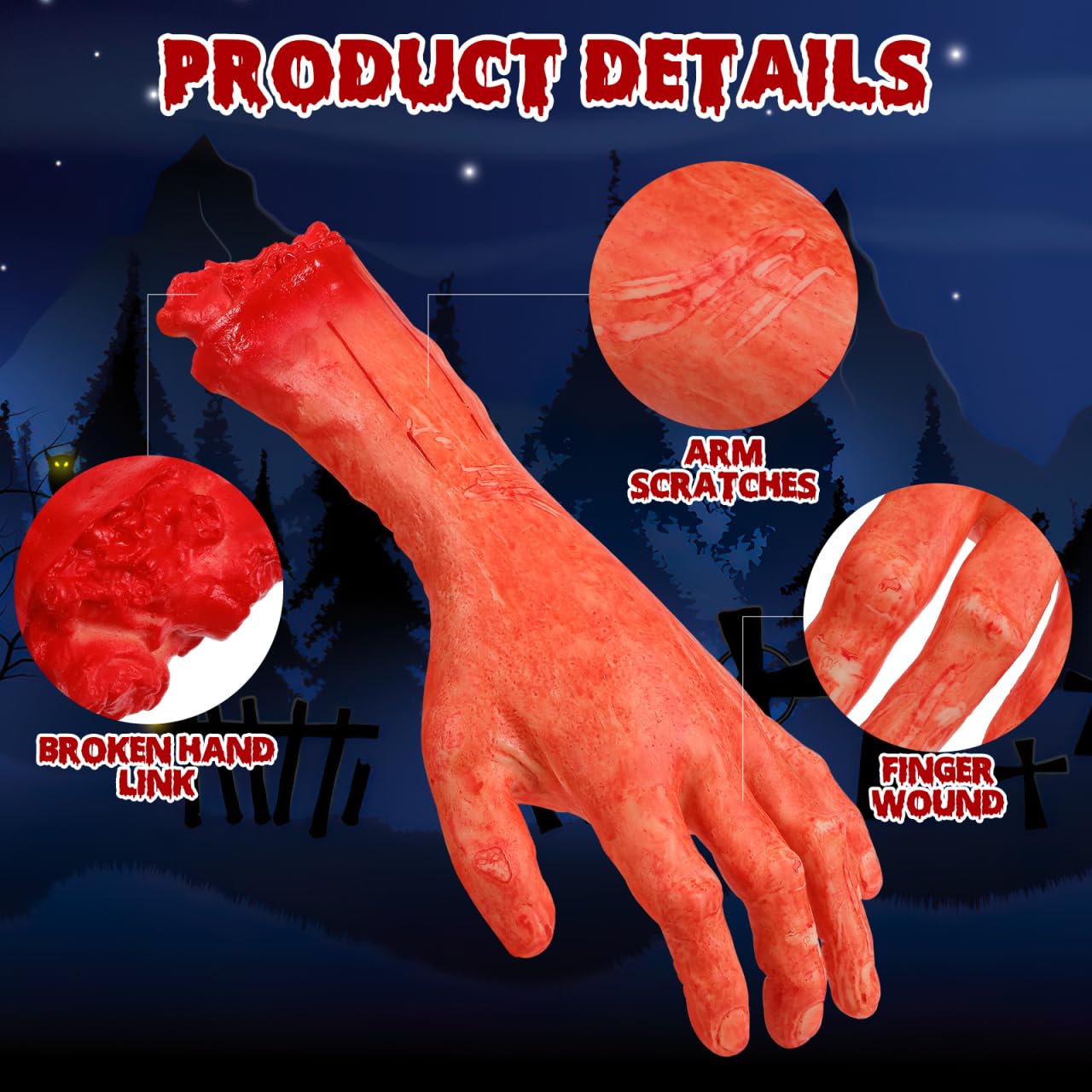 Empreinte De Main De Sang D'horreur,empreinte Digitale D'Halloween,autocollant De Fenêtre De Mur