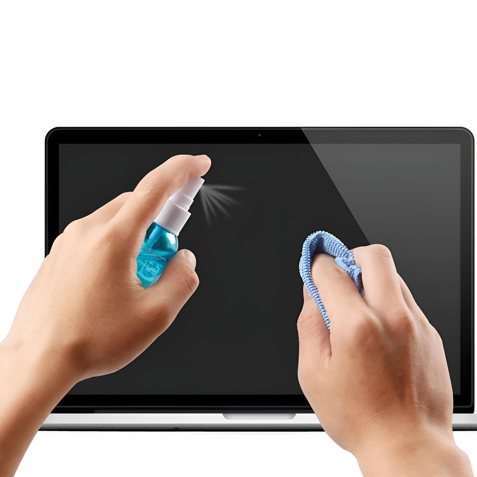 Upix 3 in 1 Screen Cleaning Kit with100ml Anti-Static Liquid Spray, Soft Brush & Microfiber Cloth for Smartphone, Laptop, Camera, Tablet, Binocular, Lens, TV Screen 2
