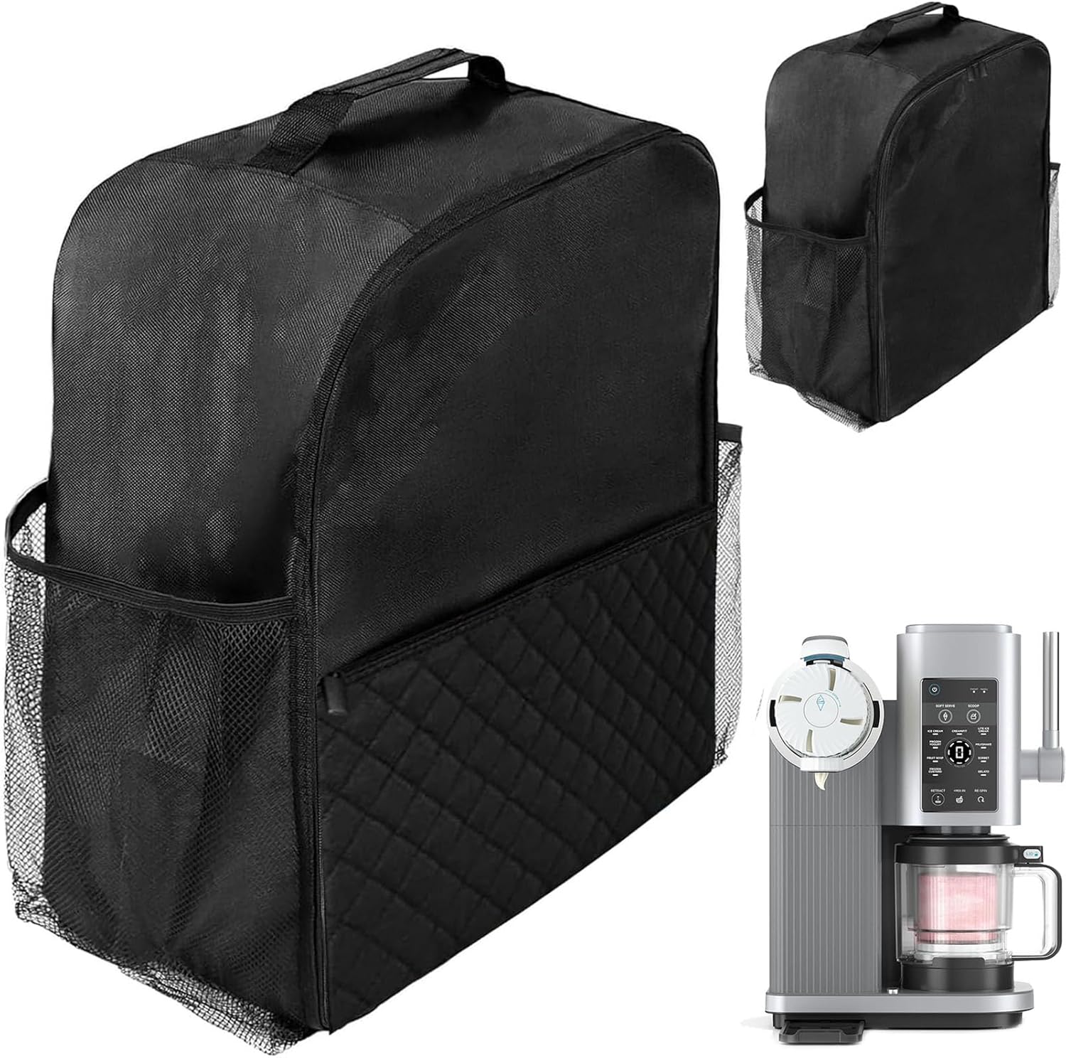 Travel Bag for Ninja Swirl NC701, Portable Ice Cream Maker Carrying Bags for Ninja Soft Serve Ice Cream Outdoor Case NC701 Maker Creami Swirl Accessories (Black)