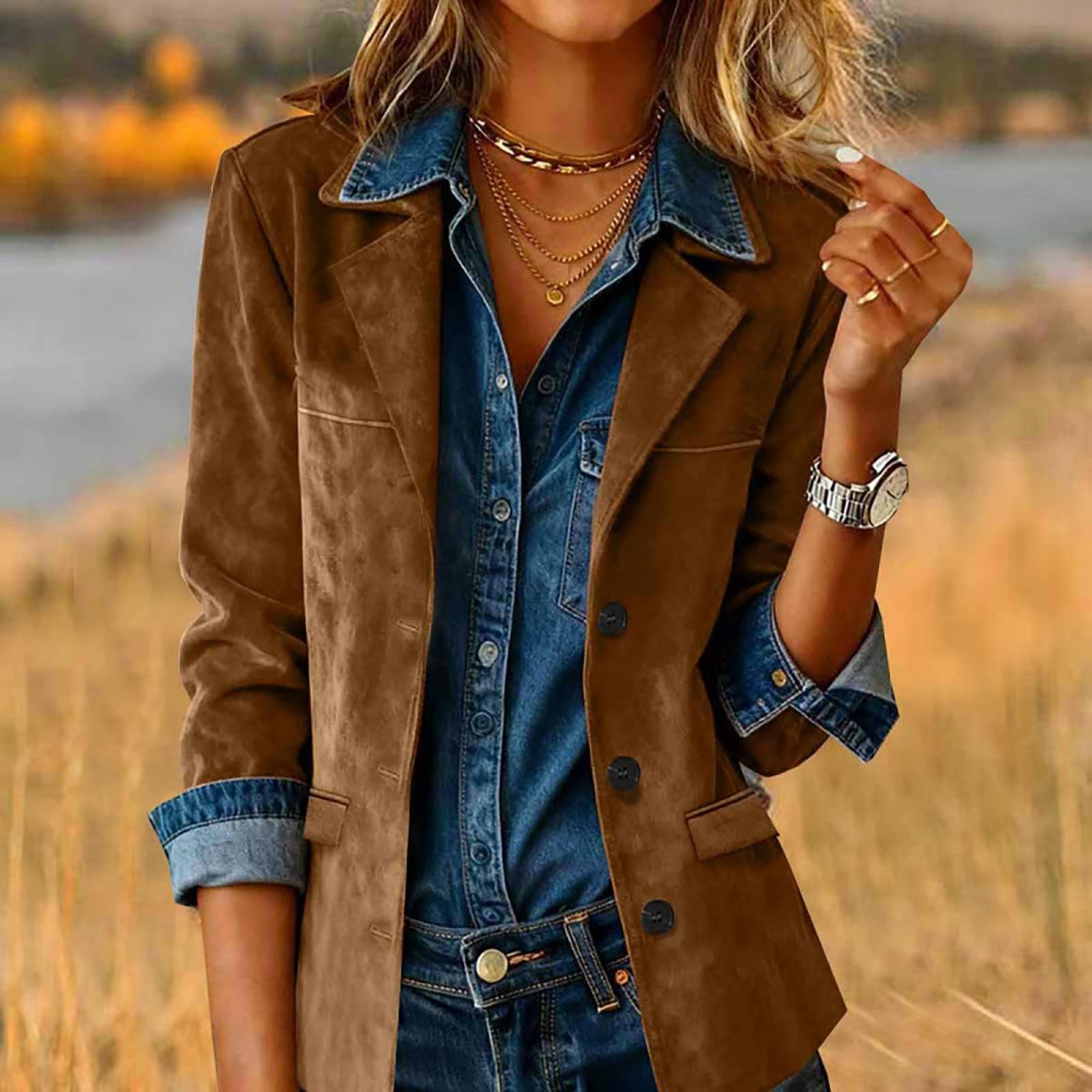 Jamicy Veste Femme Tendance Doux Manteau Mode Oversize Blouson