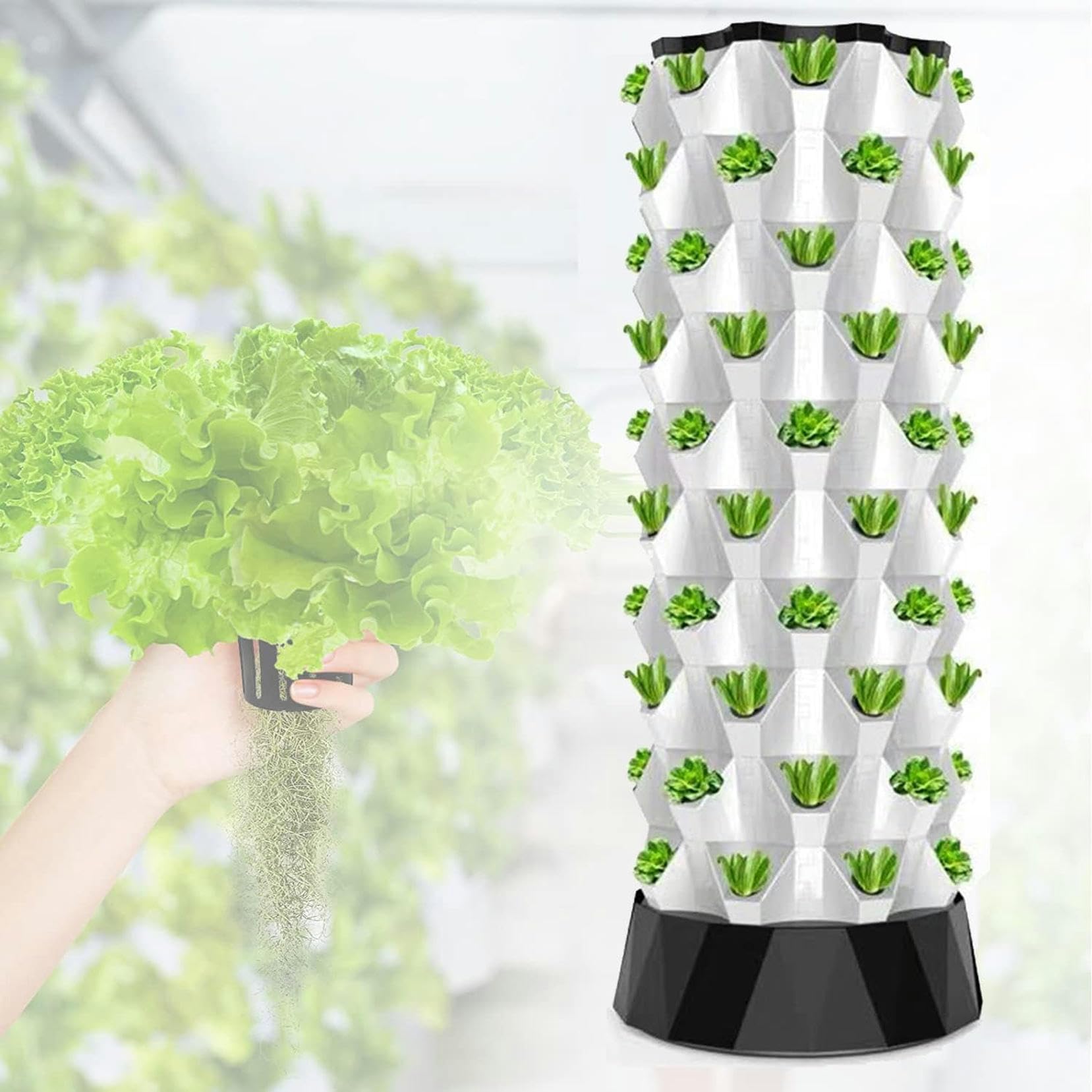 Tour de Jardin hydroponique, système de Culture hydroponique Vertical, Tour pour Plantes potagères, Ensemble de Tour hydroponique pour Herbes, Fruits et légumes,