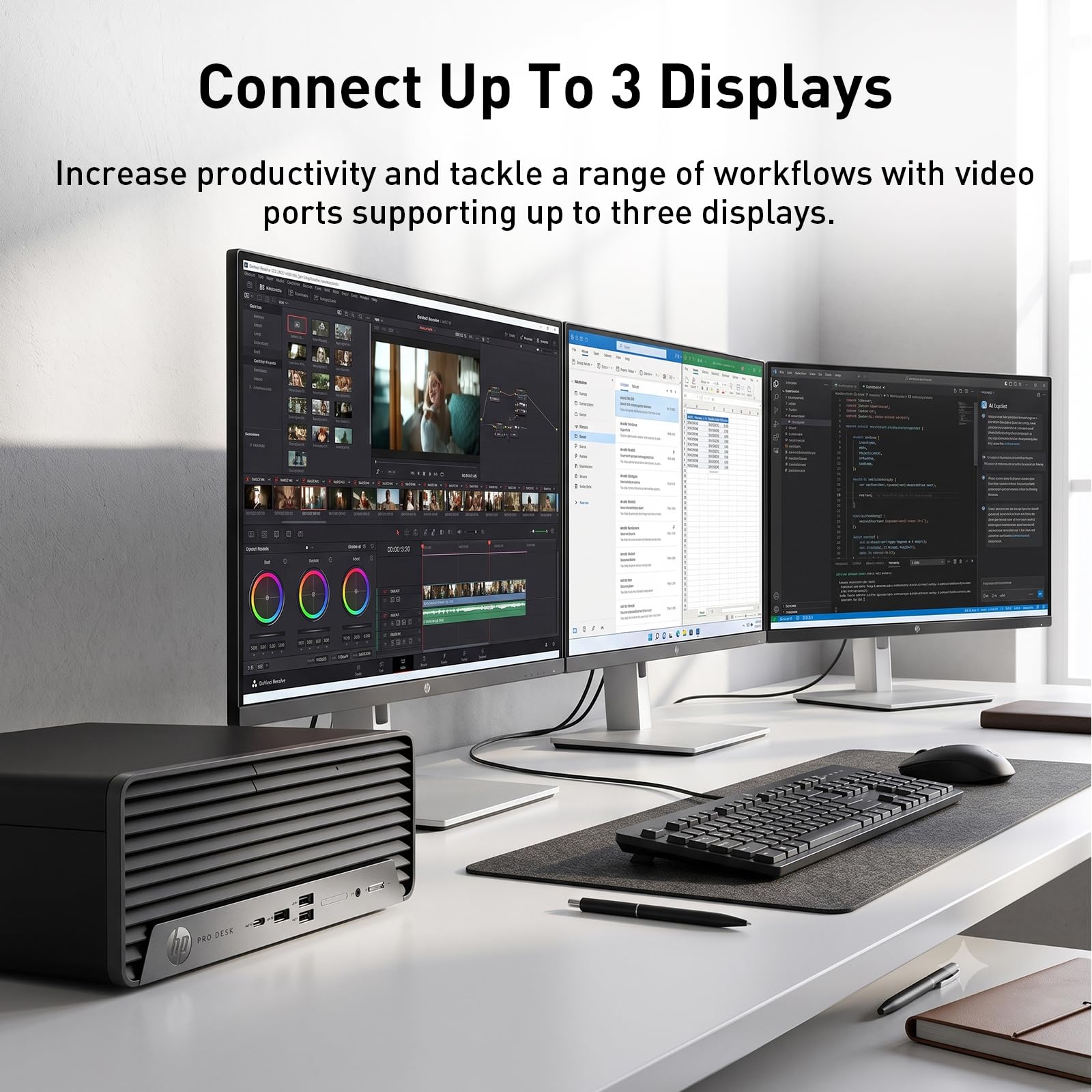HP ProDesk 400 Intel i5-14500 Business SFF Desktop, 16GB DDR5 + 1TB SSD | Wi-Fi 6E, Bluetooth , Connect up to 3 displays, Wired Keyboard, Wired Mouse, RJ-45, HDMI, Win 11 Pro image 4