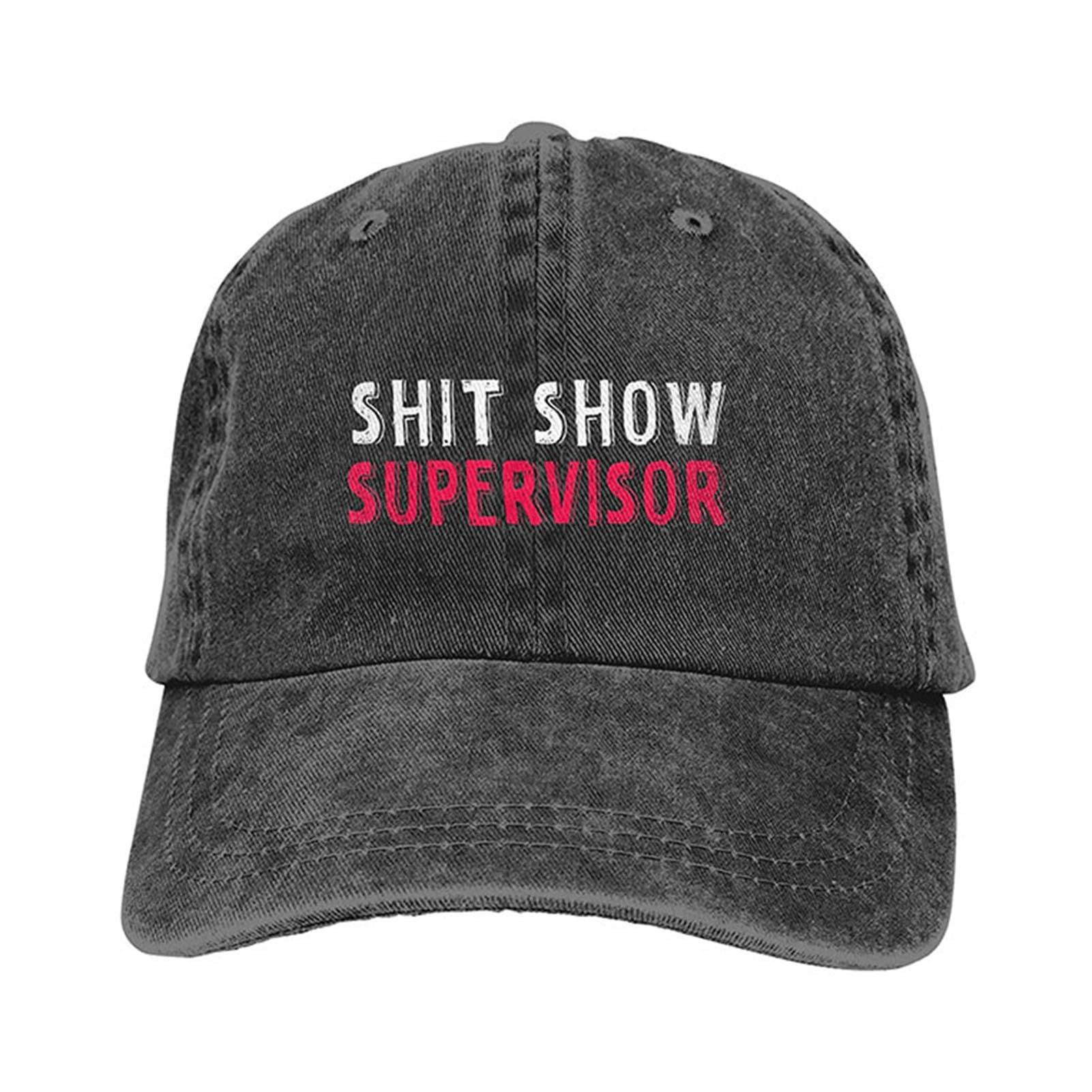 Niktule Shit Show Supervisor Hat -Distressed Baseball Hat for Women, with Shit Show Supervisor Printed for Men, Women