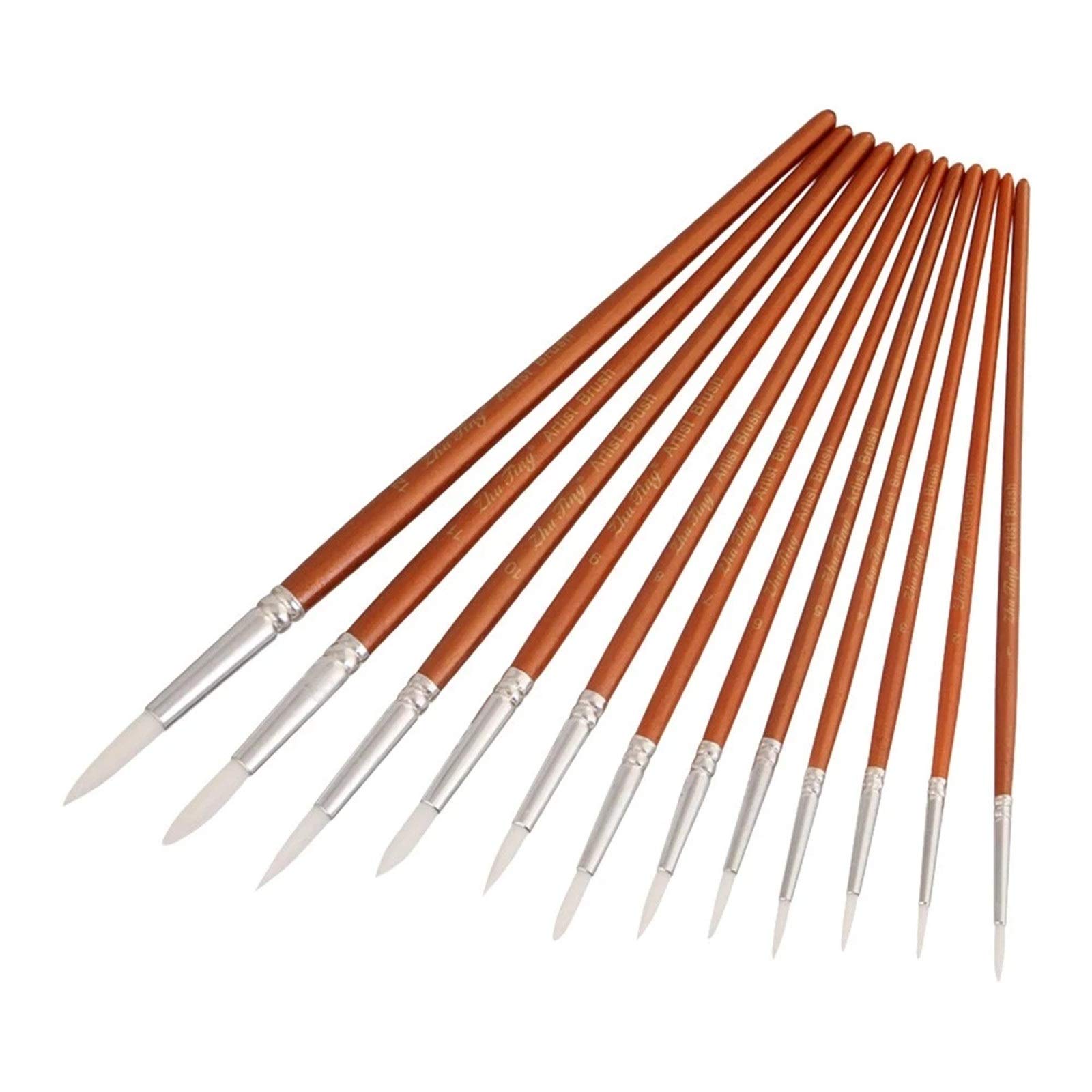 Ensembles de Pinceaux Outil Professionnel de Jeu pinceaux à Pointes Rondes 12pcs pour Débutants et Professionnels