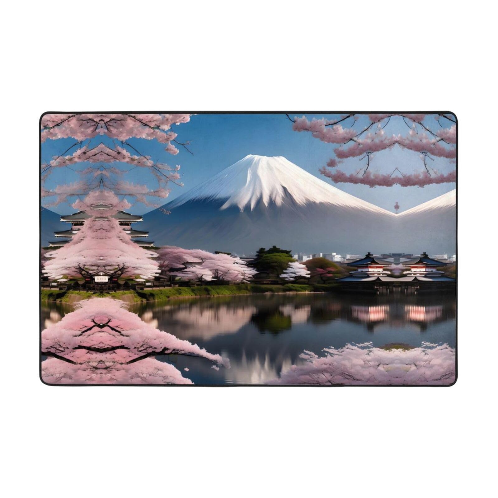 Tapis de sol Mt. Fuji flanelle 182,9x121,9 cm pour créer un salon zen et chaleureux