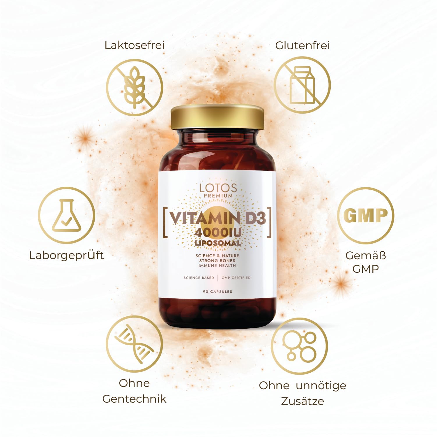 Liposomales Vitamin D3 – 90 Kapseln - 3er-Pack - Vitamin D für Immunsystem und Knochen - Hoch Bioverfügbares Vitamin D3 - GMP zertifiziert Qualitätssystem