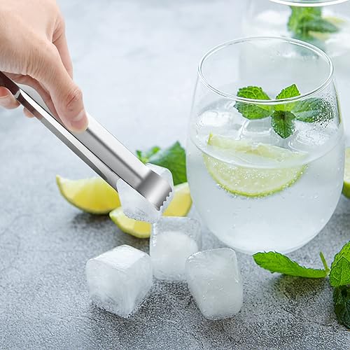 Miniatura 4 de Milkary Pinzas pequeñas para servir, 16 pinzas de hielo de acero inoxidable para aperitivos, cafeterías, fiestas de té, postres, cocina, cubo de