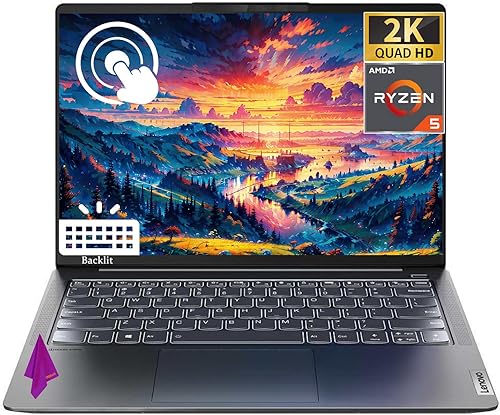 Lenovo IdeaPad 5 Pro - Computadora portátil con pantalla táctil, pantalla IPS 100% sRGB de 14 pulgadas, 2K (2240 x 1400), 16 GB de RAM, SSD PCIe de