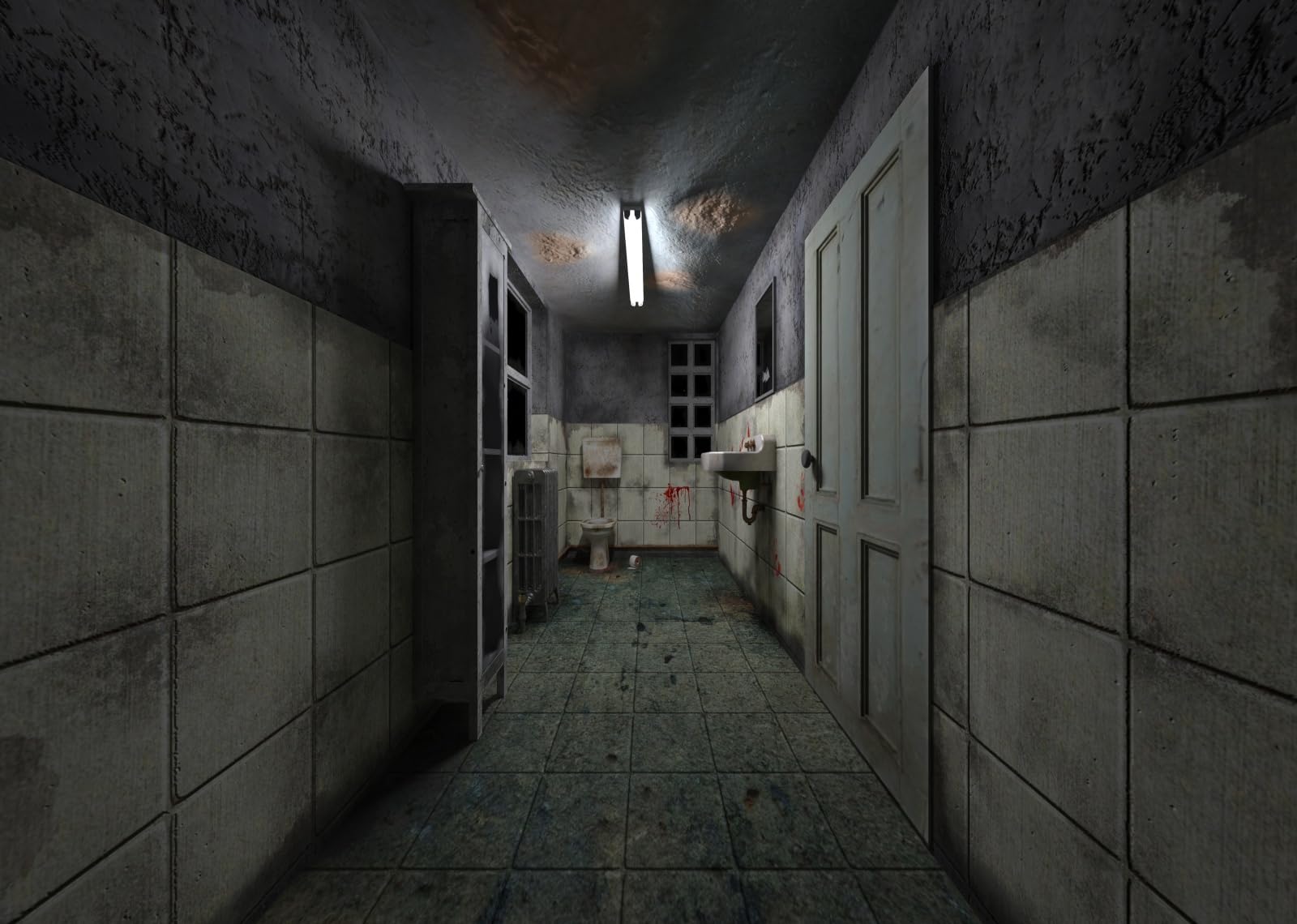 8x8FT (2.5x2.5m) Corridoio Ospedale Abbandonato Sfondo Fotografico