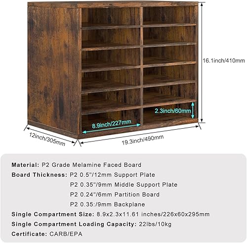 Vista 87 de PAG Organizador de literatura de madera para encimera, buzón de estudiante para aula, soporte de papel de escritorio para oficina, hogar, escuela