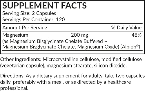 Miniatura 7 de Futurebiotics Glicinato de magnesio 200 mg por porción quelado para una alta absorción, suave para el estómago, sin OMG, 240 cápsulas vegetarianas