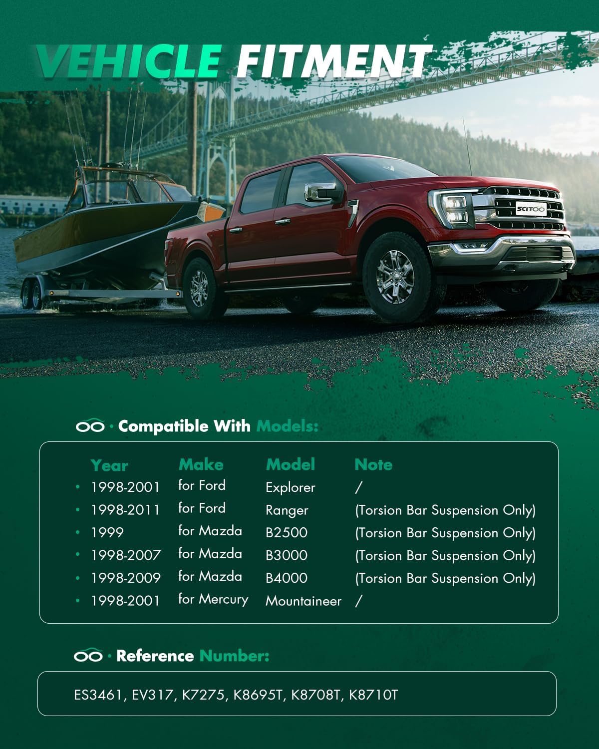 SCITOO 10pcs Front Suspension Kit Upper Control Arm Inner Outer Tie Rod End Sway Bar Link Lower Ball Joint Fit 1998-2011 For Ford Ranger 1998-2001 For Ford Explorer