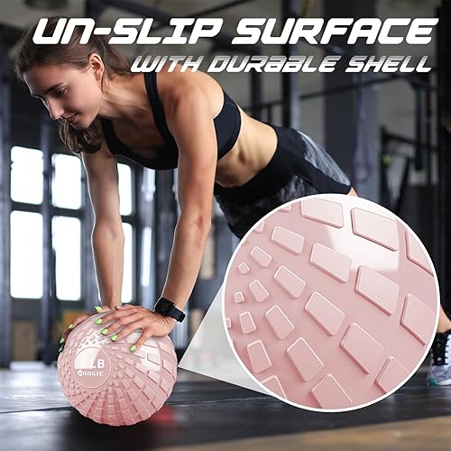 Miniatura 3 de Slam Ball, Fitness Slam - Pelota medicinal de 8 libras para ejercicio y entrenamiento, agarre texturizado para entrenamiento de fuerza, cardio,