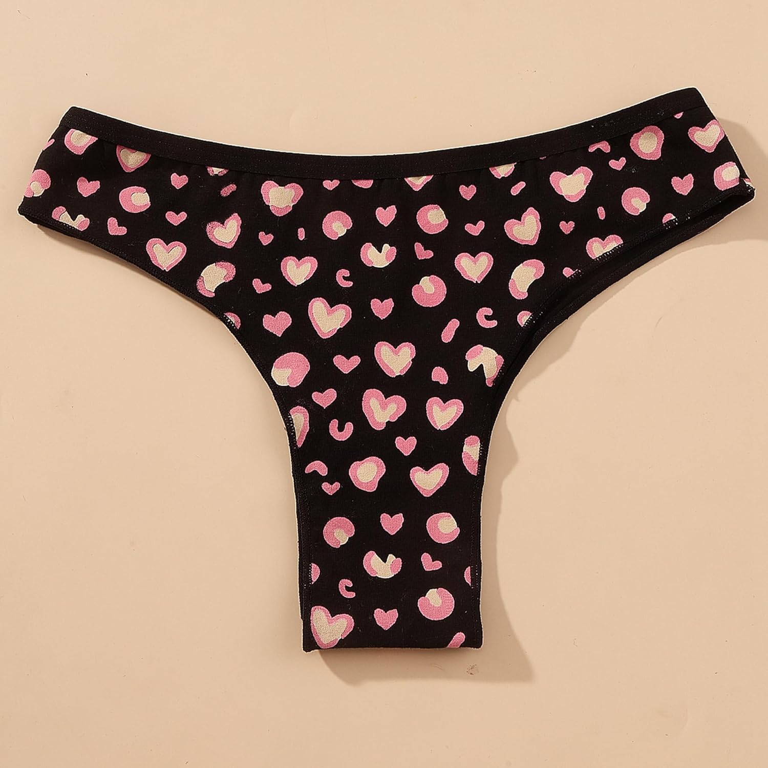 XI LIU 7 Pack Cotton Thongs for Women Heart Print Cotton Underwear Soft Strench Breathable Low Rise brazilian Panties - Image 8