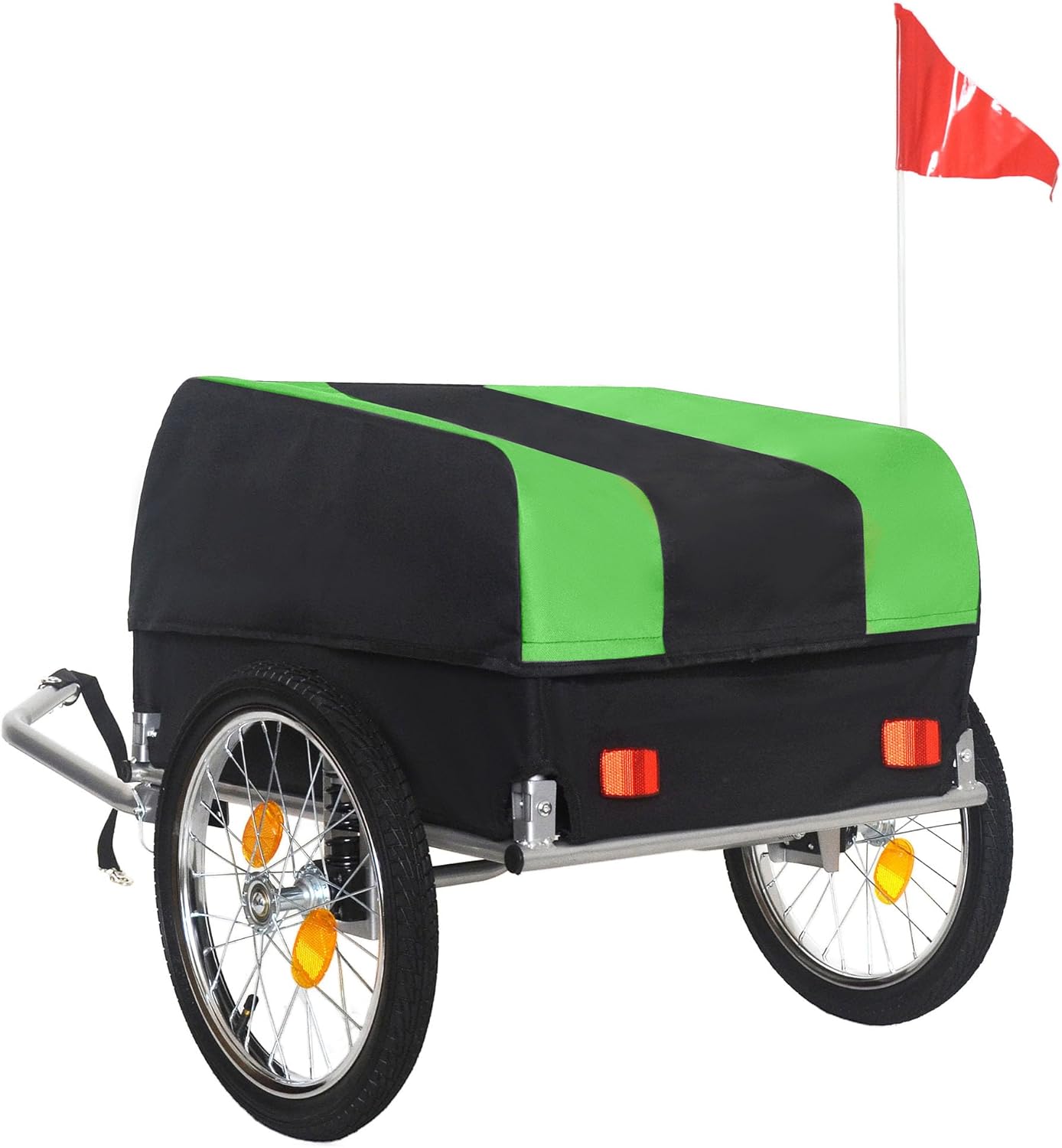 100 Lbs Folding Bike Cargo Trailer, Heavy Duty Bicycle Trailer with Removable Cover & 16" All-Terrain Wheels for Camping Groceries