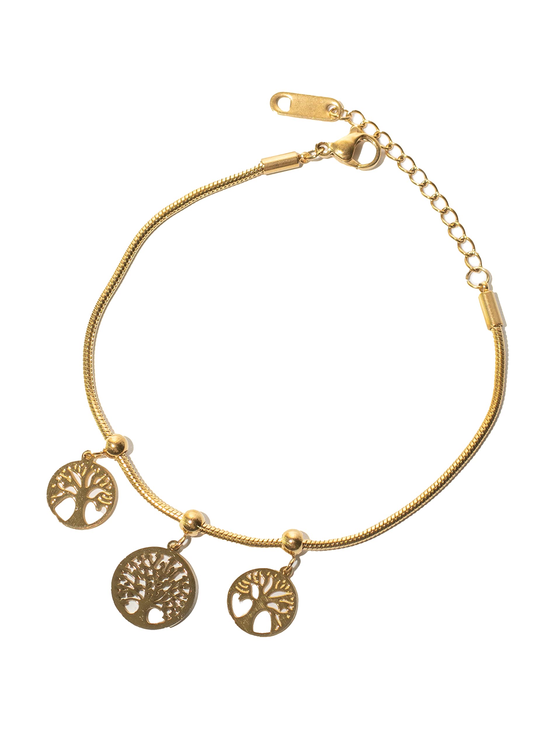 MANGA&TUFAAHBracelet stainless steel gold plated with tree pendant for women