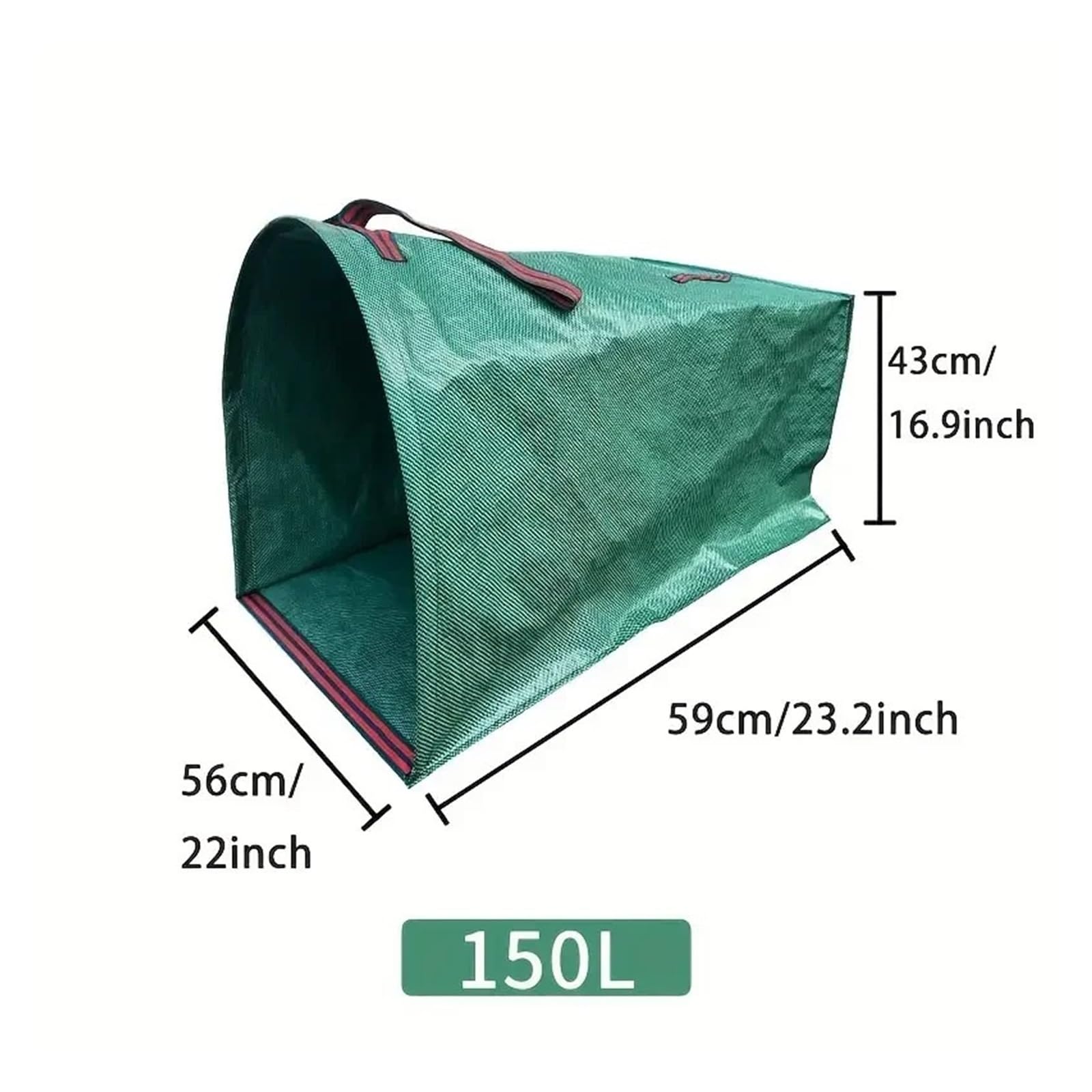 1 bolsa semicircular for de hojas, recogedor ramas for exteriores y recolección malas hierbas for jardín, ligera(150L)