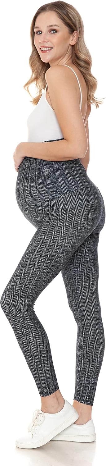 Leggings Depot Women's Maternity Leggings Over The Belly Pregnancy Casual Yoga Tights - Image 5