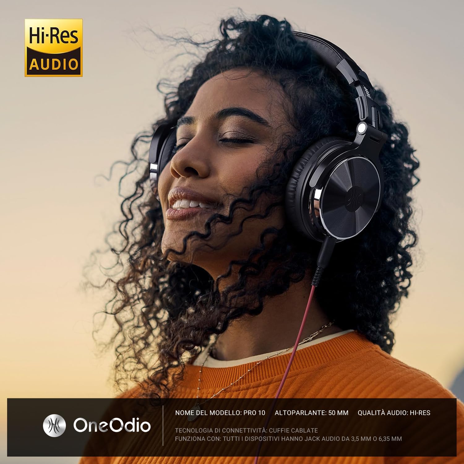 OneOdio Pro 10 Cuffie Over Ear, Cuffie Cablate, Jack 3,5 mm e 6,35 mm, Cuffie per Registrazione, Mixaggio, Monitoraggio in Studio