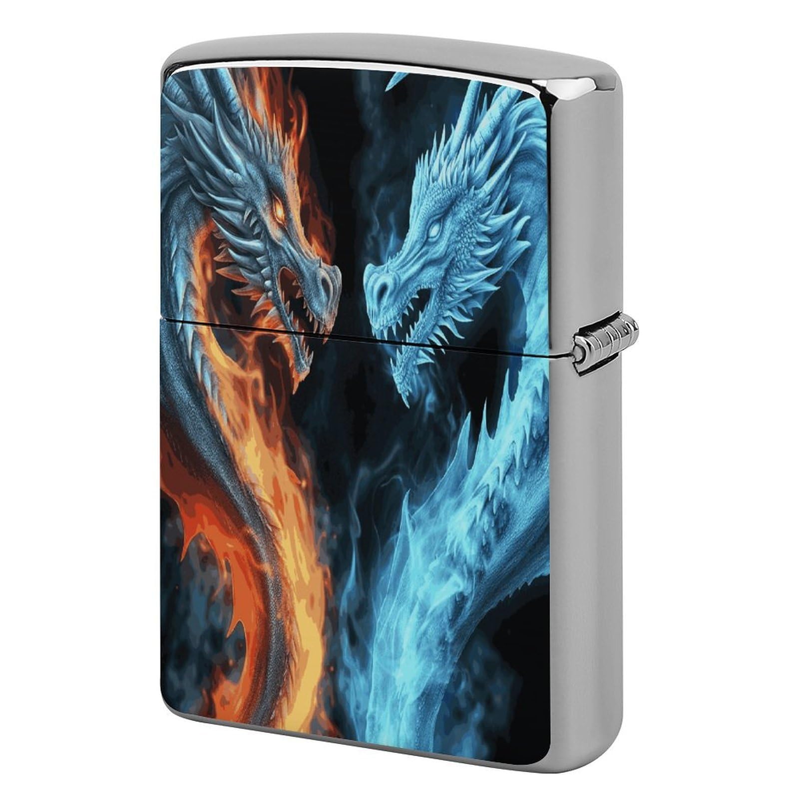 Btcowzrv Style Ice And Fire Dragons Metal Lighter Case Sleeve Cover Holder