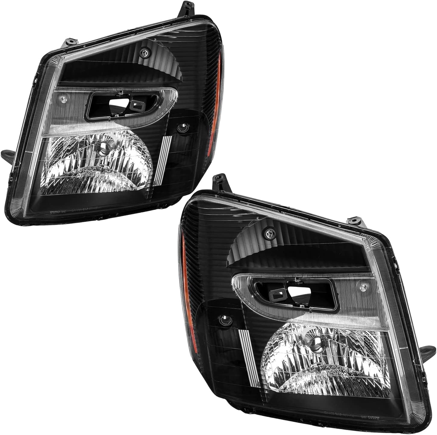 PHILTOP Headlamp Headlight Assembly,Headlamp Replacement for 2005-2009 Chevy Equinox,Black Housing Clear Reflector Clear Lens,OE Style