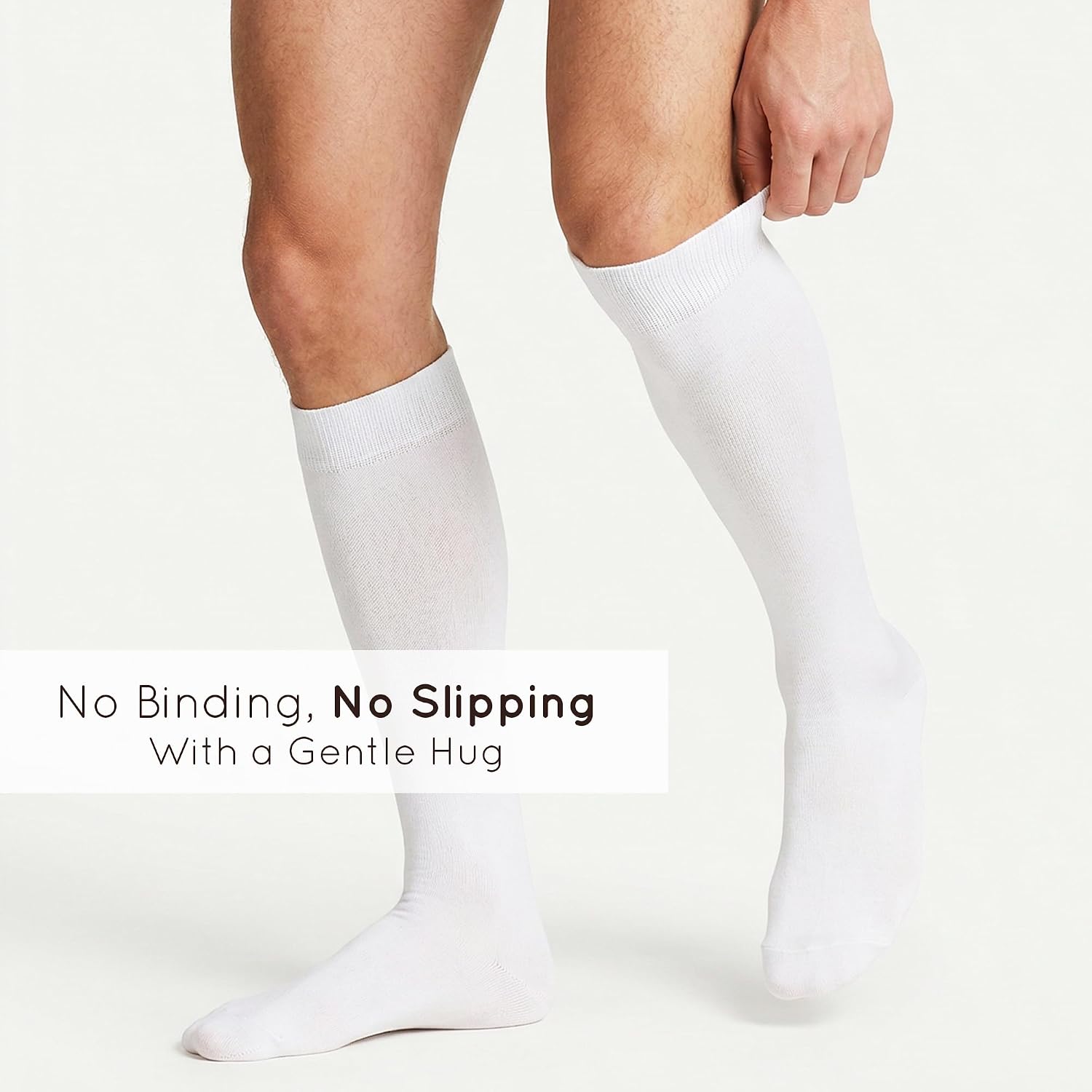 Mysocks Knee High Socks for Women Men Combed Cotton Seamless Toe Tall Long High Socks