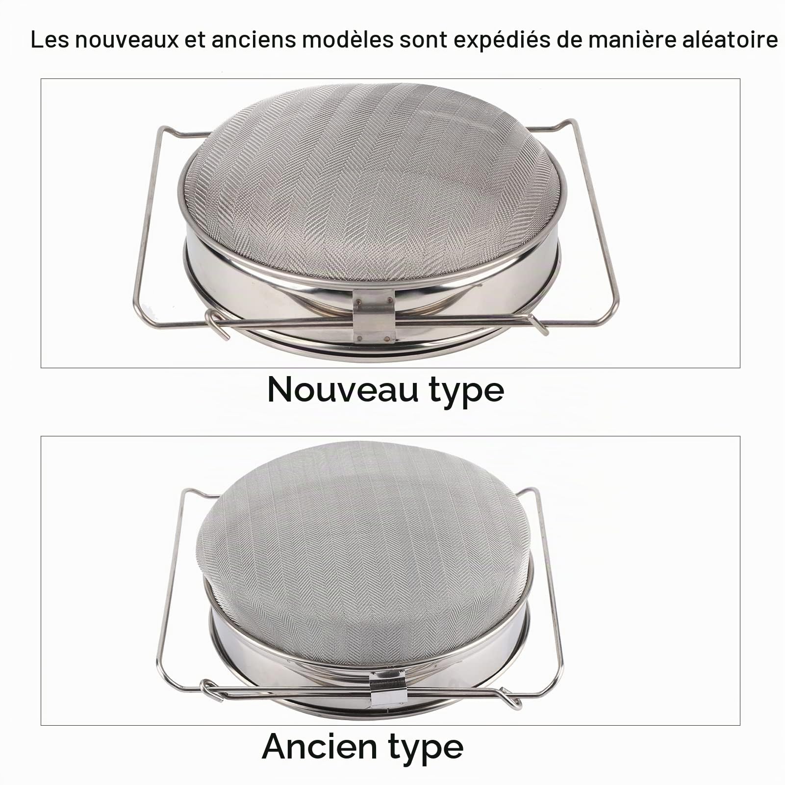 Filtre à Miel Double en Acier Inoxydable 24cm, Tamis à Miel avec Bras Réglables 9-16”, Passoire pour Apiculture, Équipement de Filtration pour Extracteur de Miel et Seau 5 Gallons