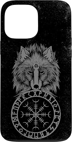 Funda para iPhone 13 Pro Max Viking Aegishjalmur Runes Fenrir Odin Yelm Of Awe