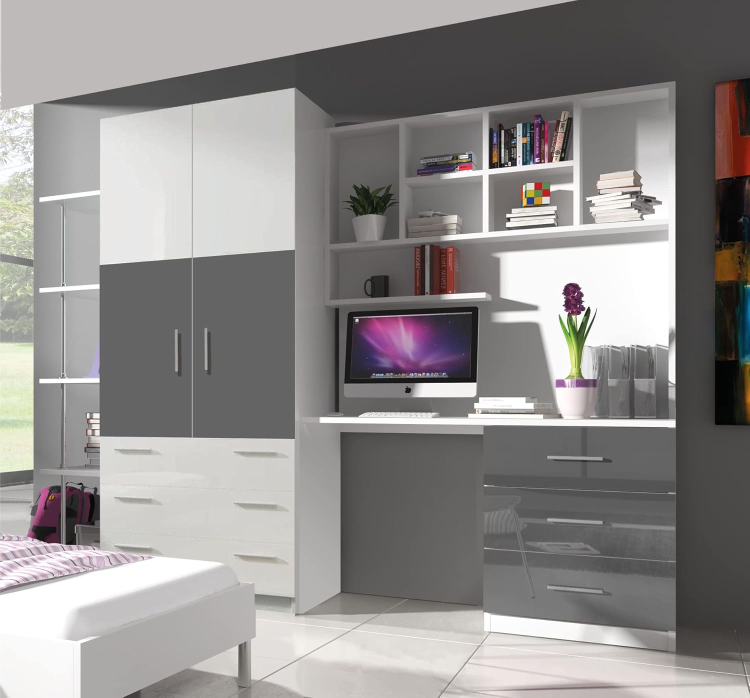 Furniture Just4U Limited Modern Bedroom Furniture Set Wall Unit