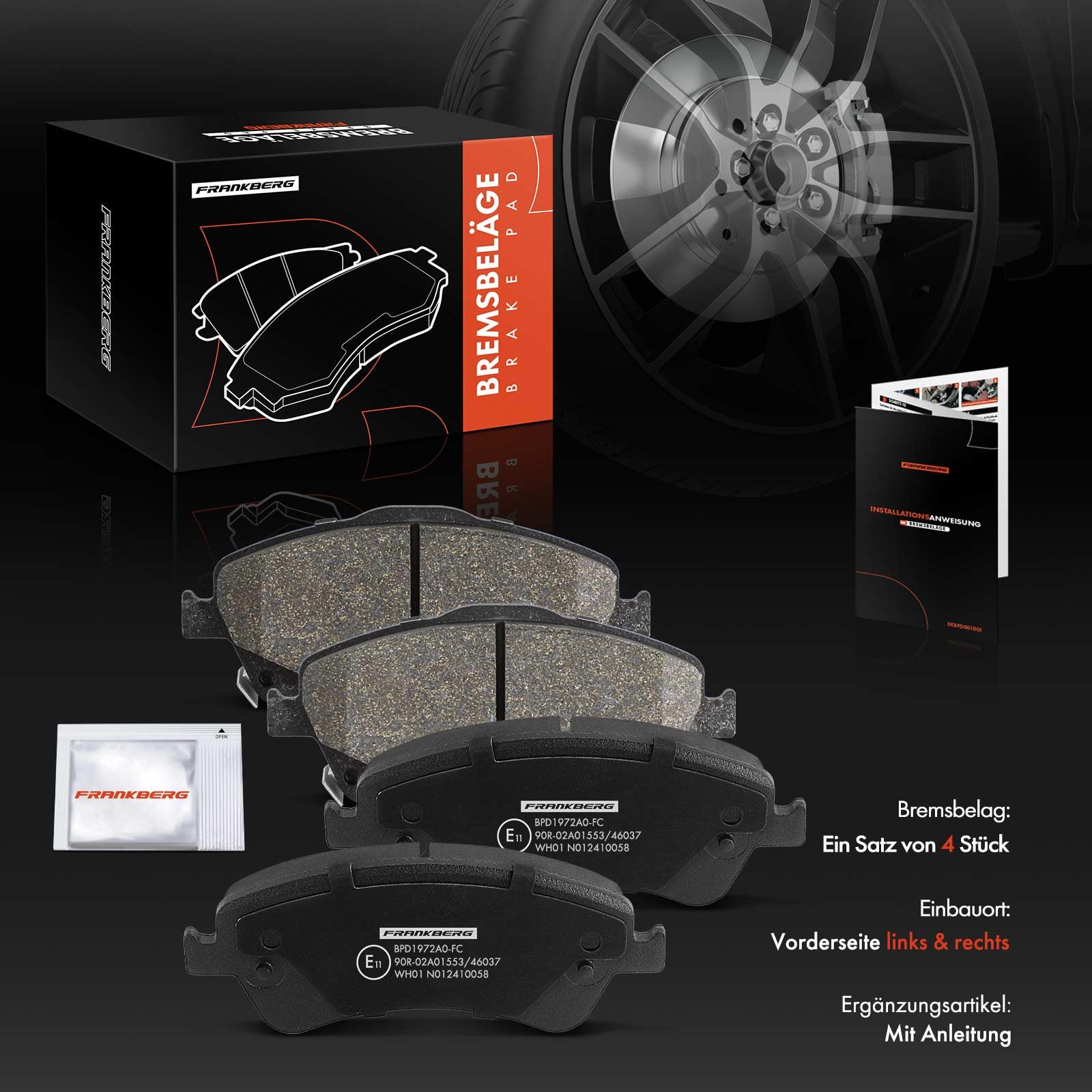 Frankberg Bremsbelagsatz Vorne Für Toyota Auris 2007-2012 - Bosch Qualität