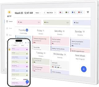 YPI 10.1" Smart WiFi Digital Calendar & Chore Chart - IPS Touchscreen for Family Schedules & Instant Sharing