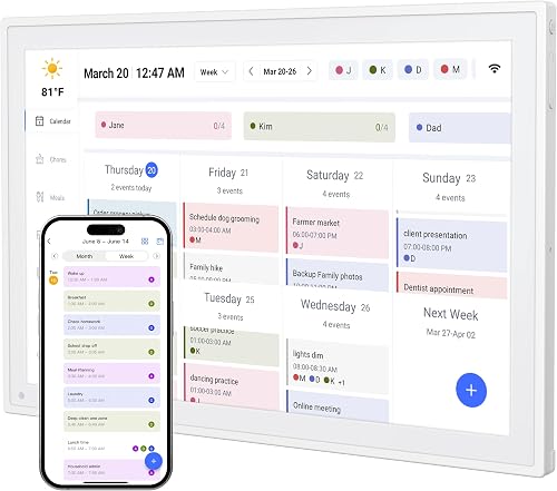 Digital Calendar, 10.1inch Smart WiFi Electronic Calendar&C Chart, IPS Touch Screen HD Display for Family Schedules, Share Moments Instantly from Anywhere