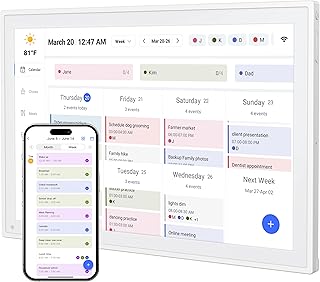 Digital Calendar, 10.1inch Smart WiFi Electronic Calendar&Chore Chart, IPS Touch Screen HD Display for Family Schedules, Share Moments Instantly from Anywhere