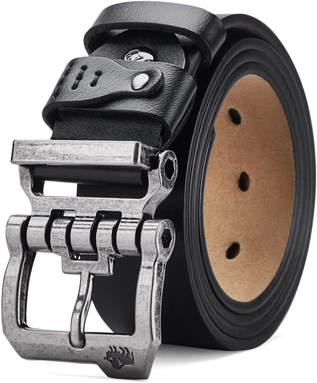 Men's Belts Leather Dress Genuine Leather Classic Heavy Duty Buckle Belt Casual for Jeans