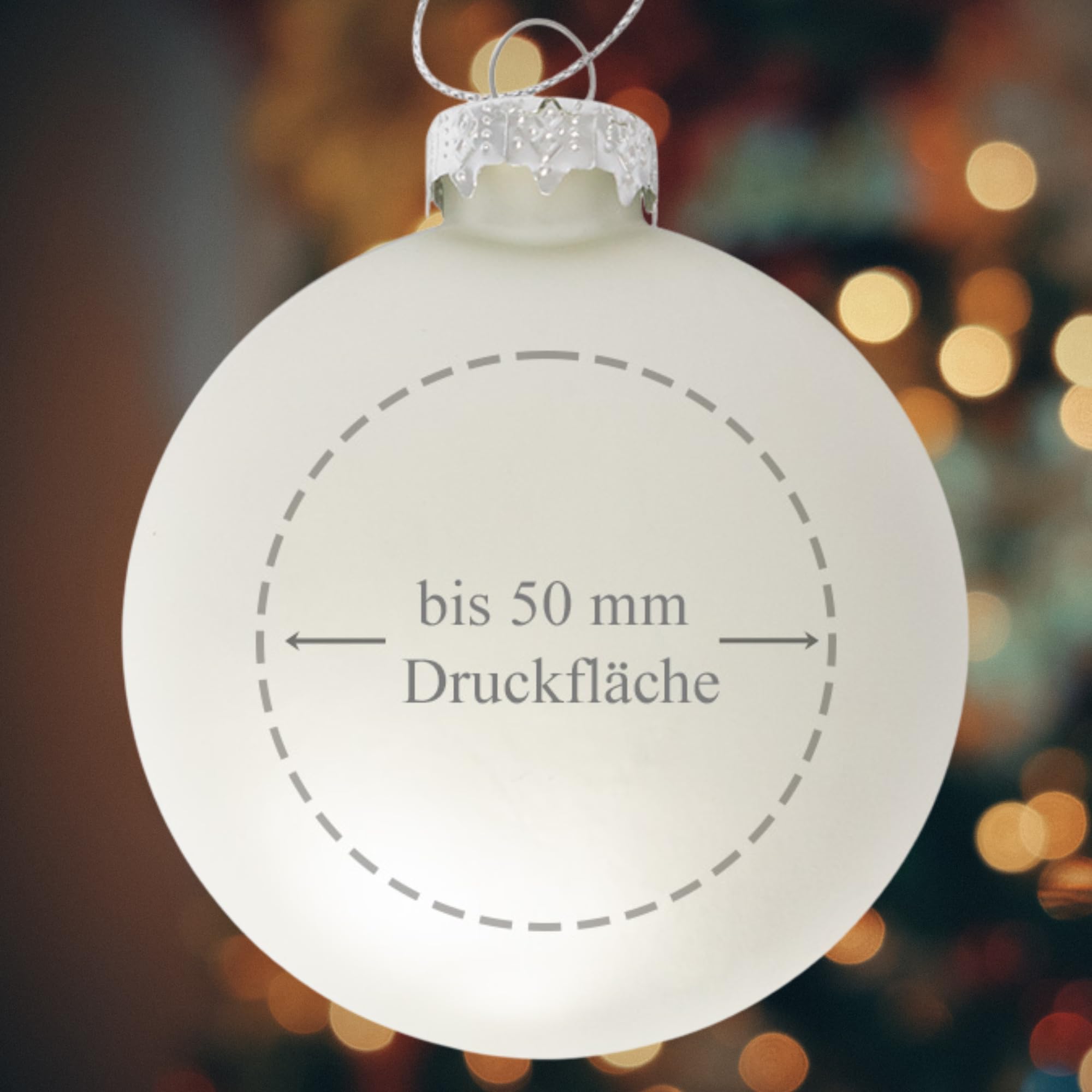 Personalsierte Weihnachtskugeln - Weihnachtskugel Bedruckt mit deinem Foto, Logo oder Text - Ø 9cm aus Glas - Christbaumkugel mit Digitaldruck (Seidenmatt) (12, Silber)