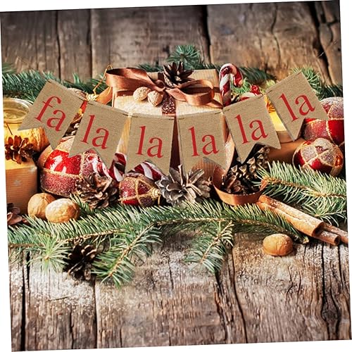 Miniatura 6 de EXCEART 3 guirnaldas para decoración del hogar, guirnalda colgante de arpillera, pancarta de fiesta de Navidad, guirnalda decorativa, guirnalda de