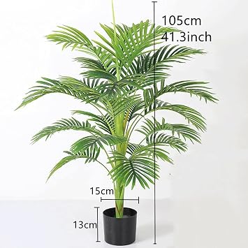 Artificial Bonsai Tree Artificial Betel Nut Palm Plant Potted Fake Palm Tree with Base Suitable for Indoor And Outdoor Decorative Ornaments Fake Plant Greenery Decor for Desk (Color : A)