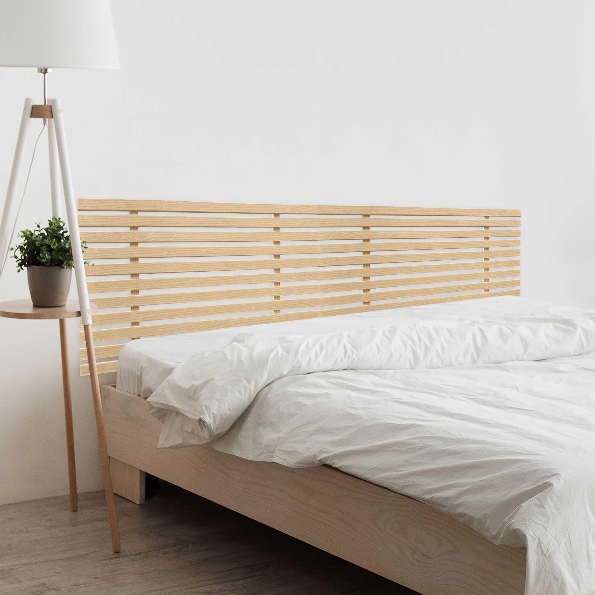 DHOME Cabecero de Madera reciclada DM Estilo Japones Cama Palets Herrajes incluidos (180cm Dual, Madera Natural)