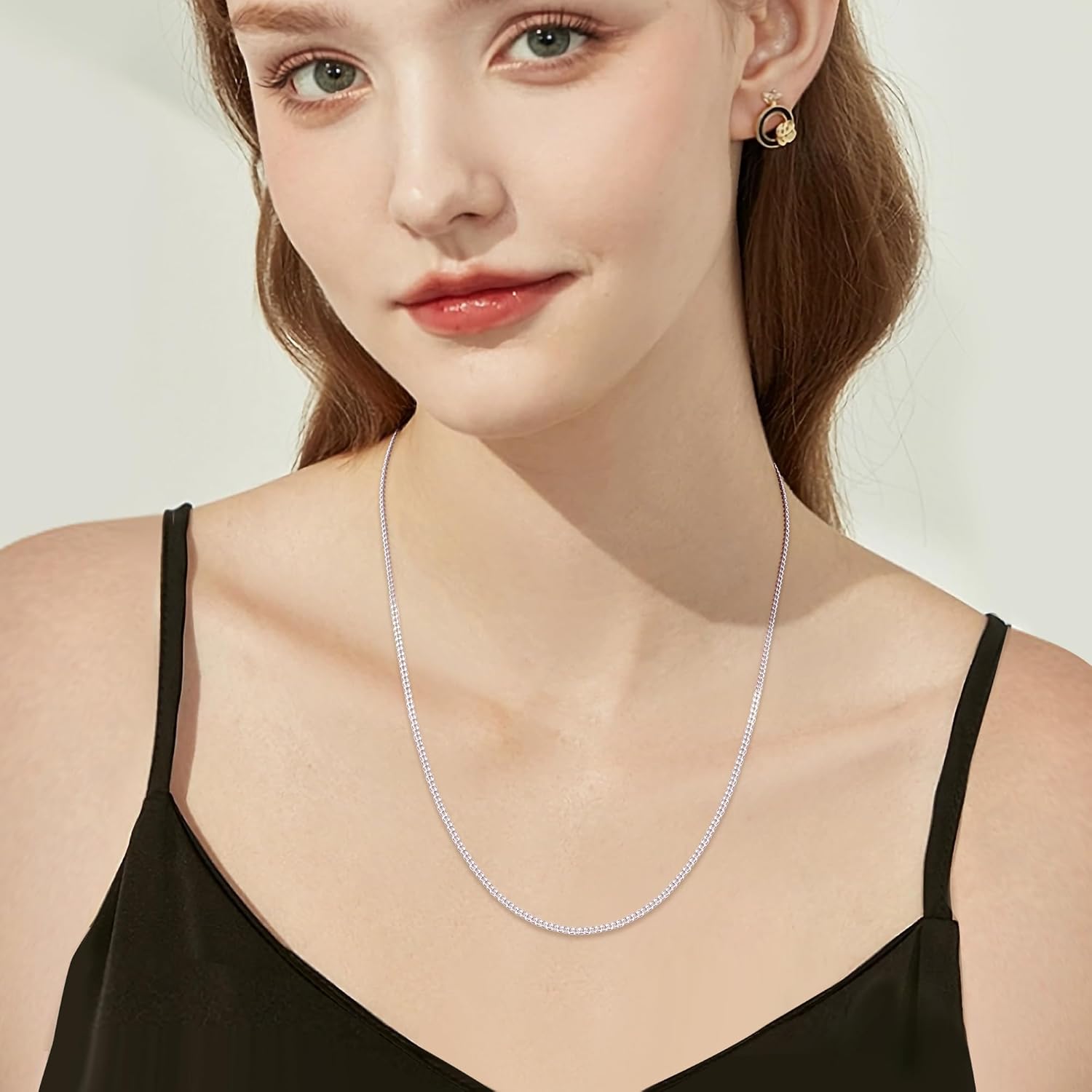 Gacimy 925 Sterling Silver Cuban Link Chain Necklace for Women, 0.8mm-2.0mm Dainty Curb Chain, Thin Real Silver Necklace for Pendants & Layering, 18-24 Inch