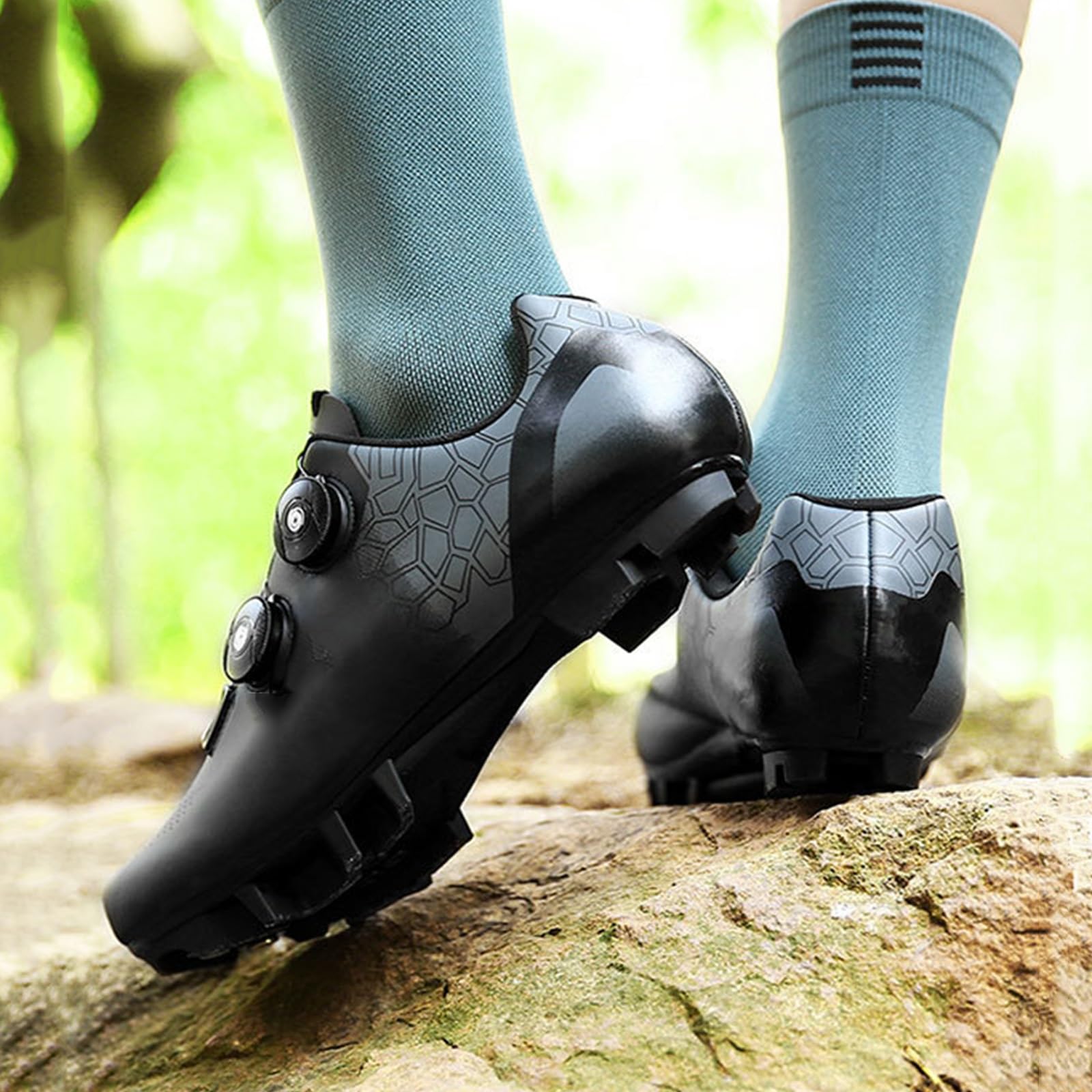 Męskie i damskie buty rowerowe szosowe, buty do jazdy na rowerze szosowym, ze sznurkami spinningowymi, NIEBIESKI, 40 EU